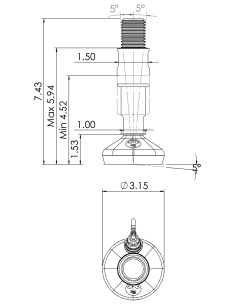 Machine foot XHW080-XHM125459-RHOX5420-PR6211-51D1 2
