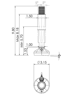 Machine foot XHW080-XHM125483-RHOX5432-PR6211-51D1 2