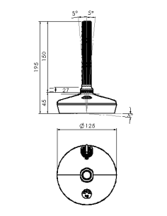 Machine foot HXW125-20-150-PR6251-52L 2