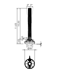 Machine foot HXW080-10-10-PR6211-22D1 2