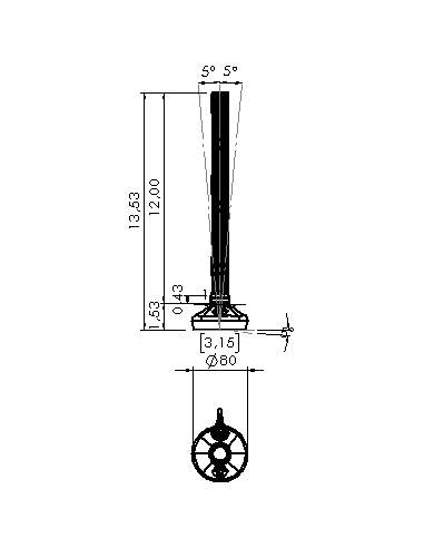 Machine foot HXW080-10-12-PR6211-32D1
