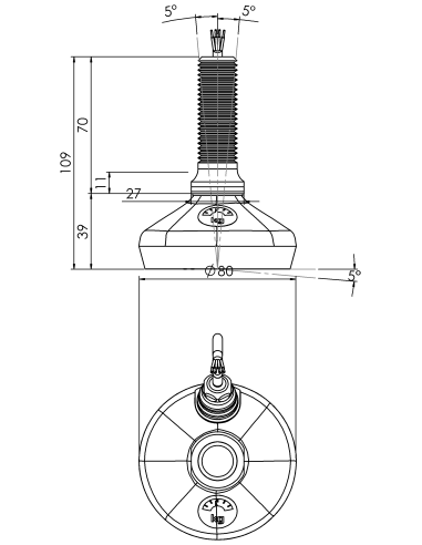Machine foot HXW080-20-70-PR6211-22D1