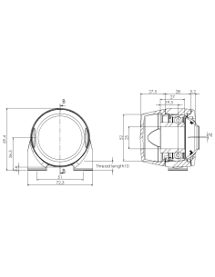 Bearing house XBTBC52(Blue)-CSB25 mm(Front)-CL(Blue)-OS(Blue) 2