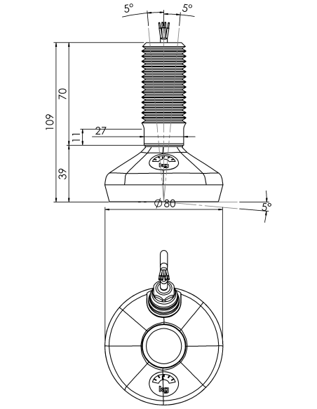 Machine foot HXW080-30-70-PR6211-51D1