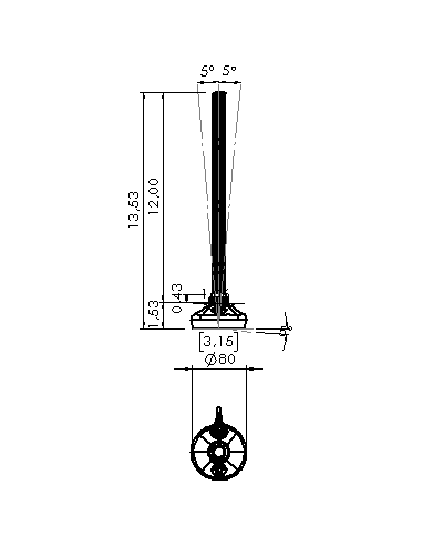 Machine foot HXW080-34-12-PR6211-32D1