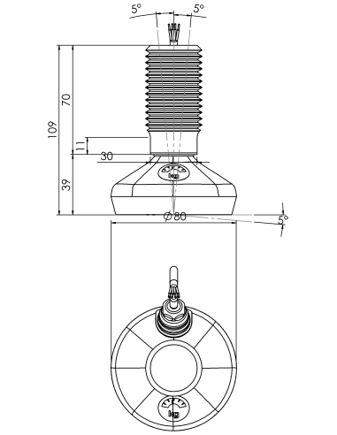 Machine foot HXW080-36-70-PR6211-31D1