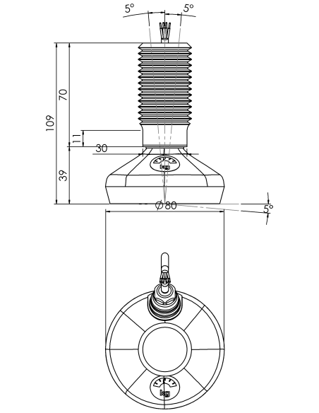 Machine foot HXW080-36-70-PR6211-51D1