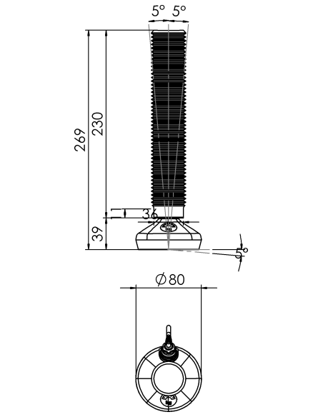 Machine foot HXW080-42-230-PR6211-22D1