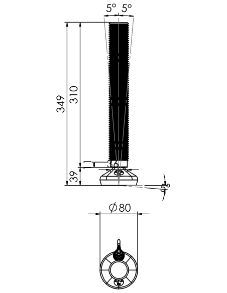 Machine foot HXW080-42-310-PR6211-51D1