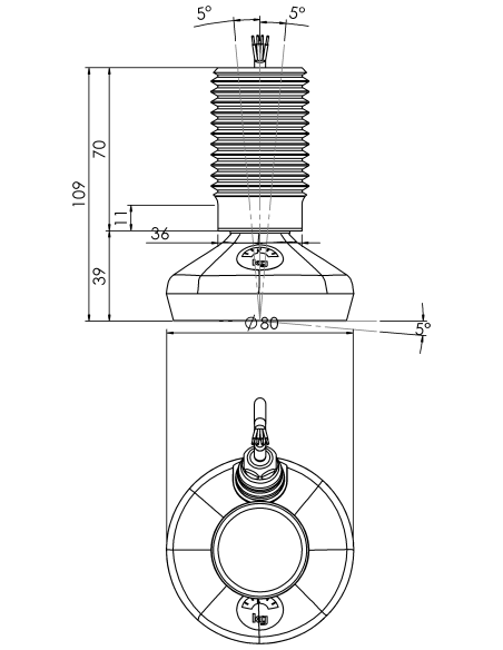 Machine foot HXW080-42-70-PR6211-12D1