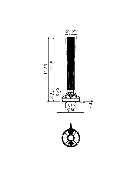 Machine foot HXW080-54-10-PR6211-32D1