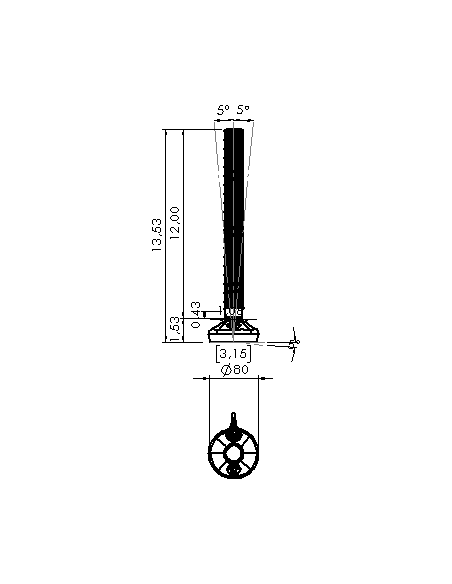 Machine foot HXW080-54-12-PR6211-12D1