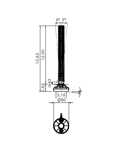 Machine foot HXW080-54-12-PR6211-31D1