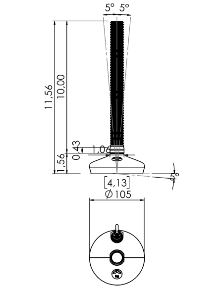 Machine foot HXW105-10-10-PR6211-12D1