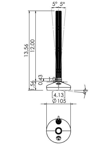 Machine foot HXW105-10-12-PR6211-32D1