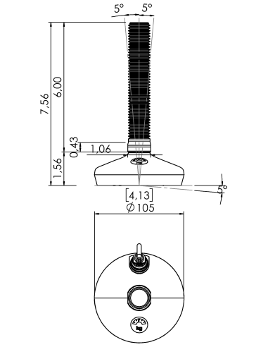 Machine foot HXW105-10-6-PR6211-22D1