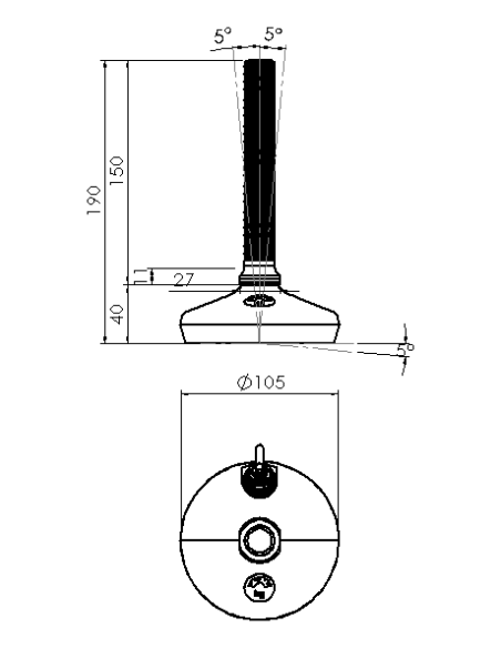 Machine foot HXW105-20-150-PR6211-32D1