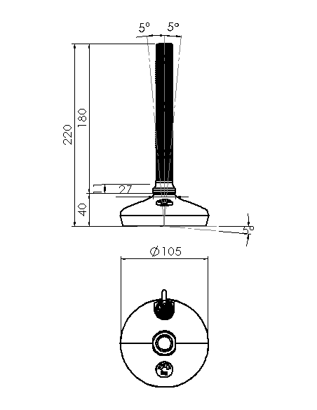 Machine foot HXW105-20-180-PR6211-22D1