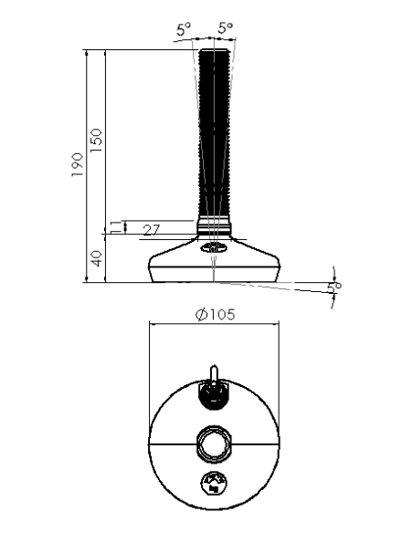 Machine foot HXW105-24-150-PR6211-22D1