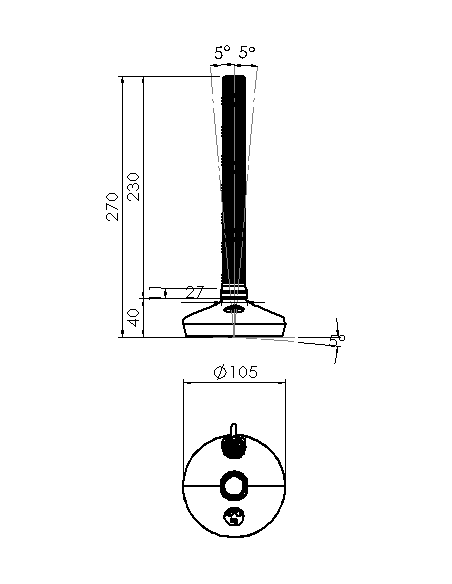 Machine foot HXW105-24-230-PR6211-22D1