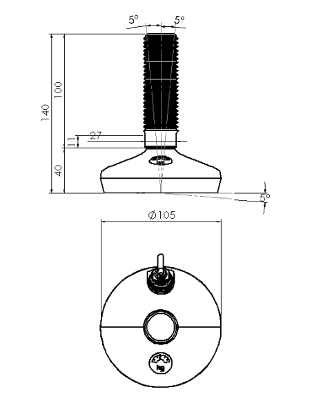 Machine foot HXW105-30-100-PR6211-32D1
