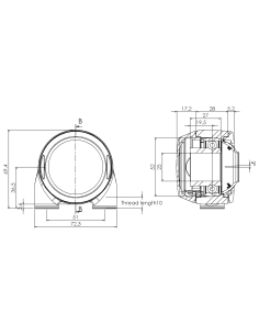 Bearing house XBTBC52(White)-SSB25 mm(Front)-CM(White)-OS(White) 2