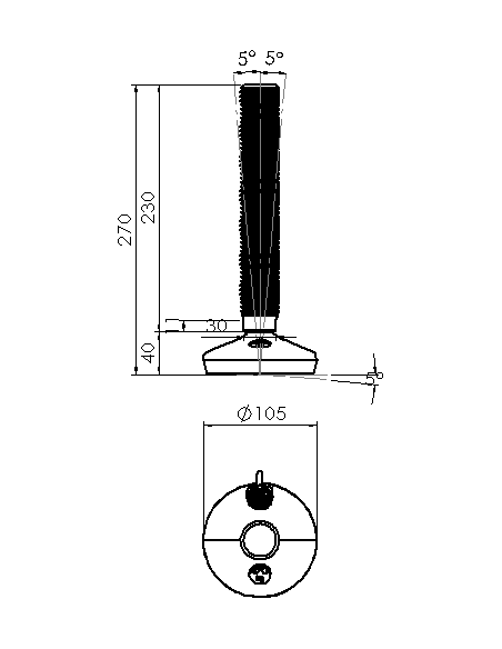 Machine foot HXW105-36-230-PR6211-32D1