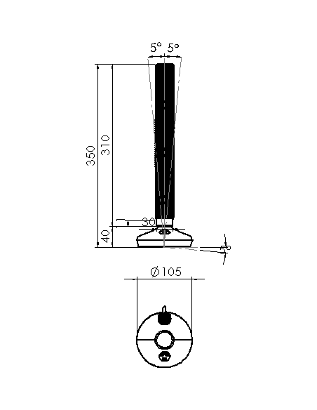 Machine foot HXW105-36-310-PR6211-32D1