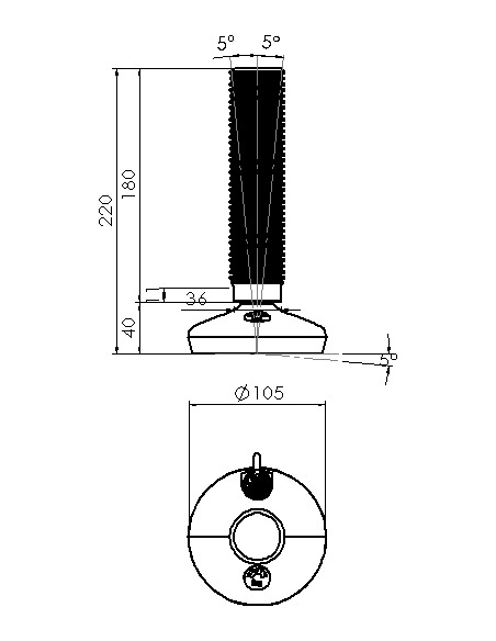Machine foot HXW105-42-180-PR6211-32D1