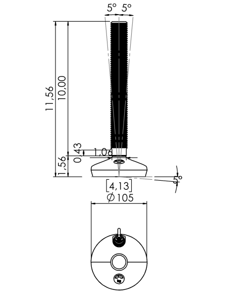 Machine foot HXW105-54-10-PR6211-32D1