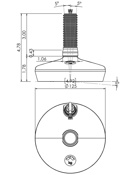 Machine foot HXW125-10-3-PR6251-13L