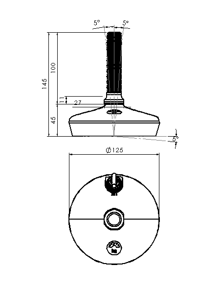Machine foot HXW125-20-100-PR6251-23L