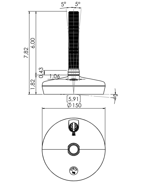 Machine foot HXW150-10-6-PR6251-33L