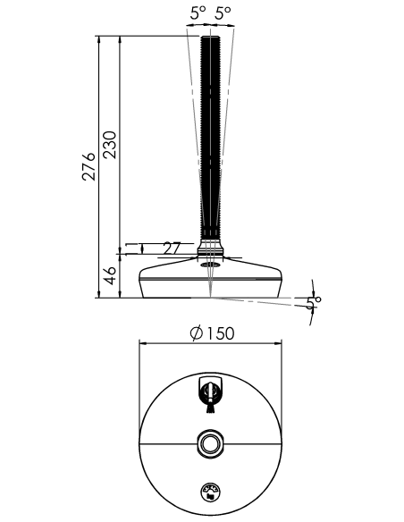Machine foot HXW150-20-230-PR6251-53L