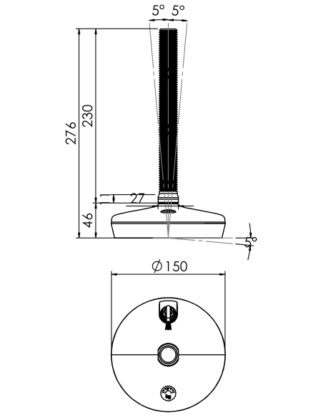 Machine foot HXW150-24-230-PR6251-52L