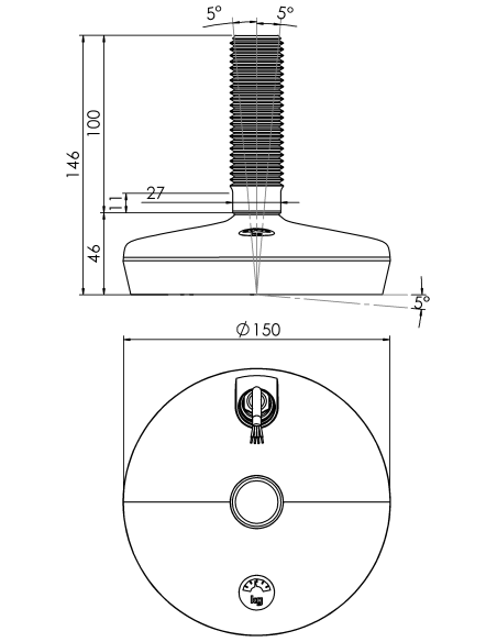 Machine foot HXW150-30-100-PR6251-33L