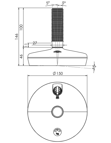Machine foot HXW150-30-100-PR6251-53L