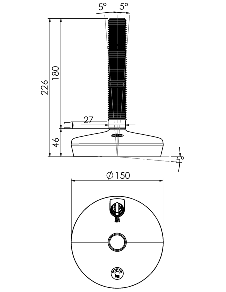 Machine foot HXW150-30-180-PR6251-53L