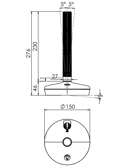 Machine foot HXW150-30-230-PR6251-33L