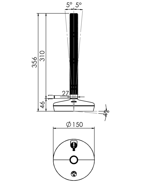 Machine foot HXW150-30-310-PR6251-33L