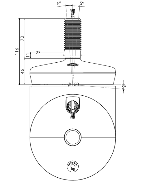 Machine foot HXW150-30-70-PR6251-33L