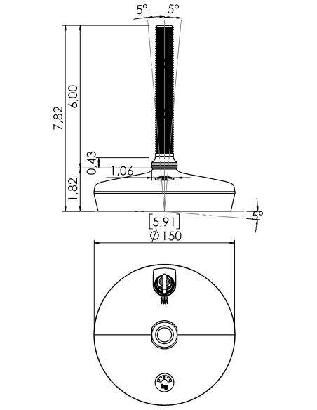 Machine foot HXW150-34-6-PR6251-53L