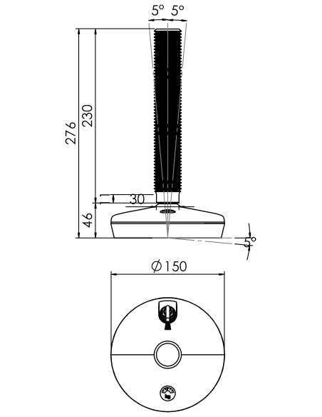 Machine foot HXW150-36-230-PR6251-53L