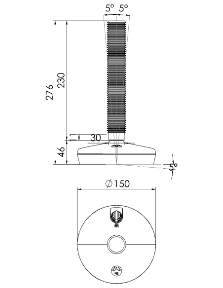 Machine foot HXW150-36-230-PR6251-53LA