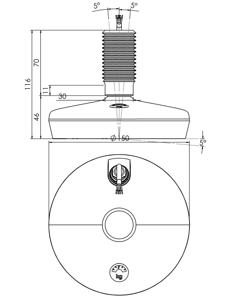 Machine foot HXW150-36-70-PR6251-23L