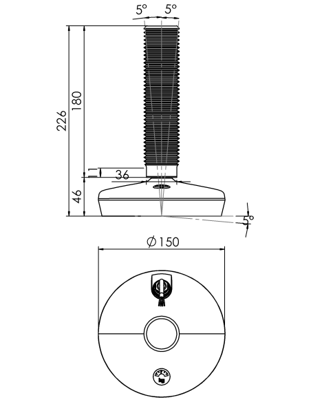 Machine foot HXW150-42-180-PR6251-53L