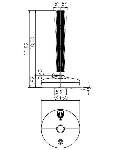 Machine foot HXW150-54-10-PR6251-33L