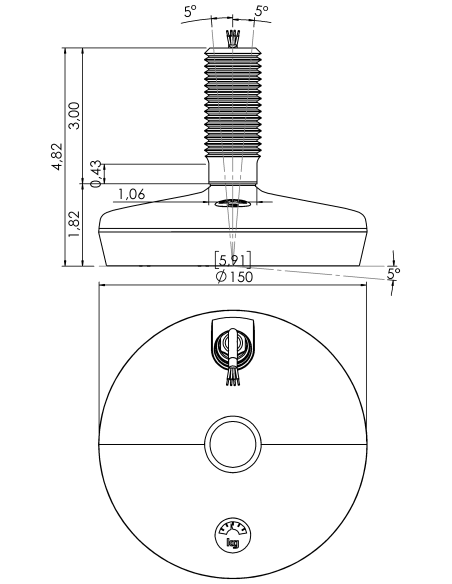 Machine foot HXW150-54-3-PR6251-53L
