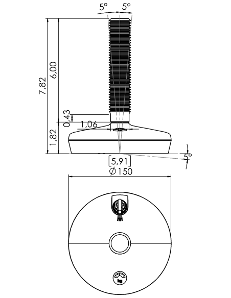 Machine foot HXW150-54-6-PR6251-52L