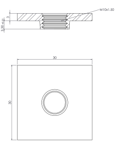 Welding plate WPQ, 30x30x3, M10, AISI 304 2